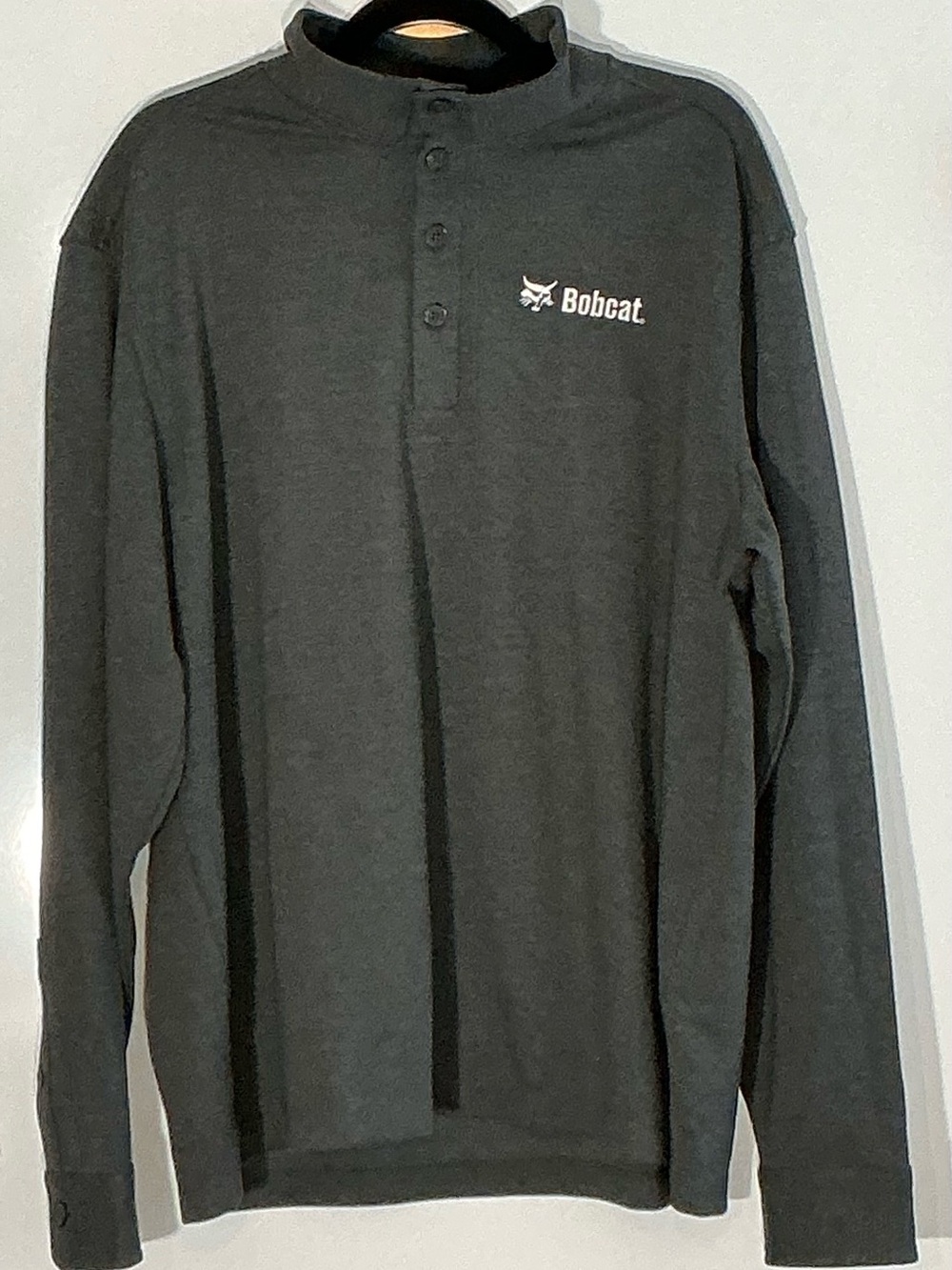 Brooks Brothers Bobcat Gray Stretch Mock Neck Henley Pullover Men’s XL EUC